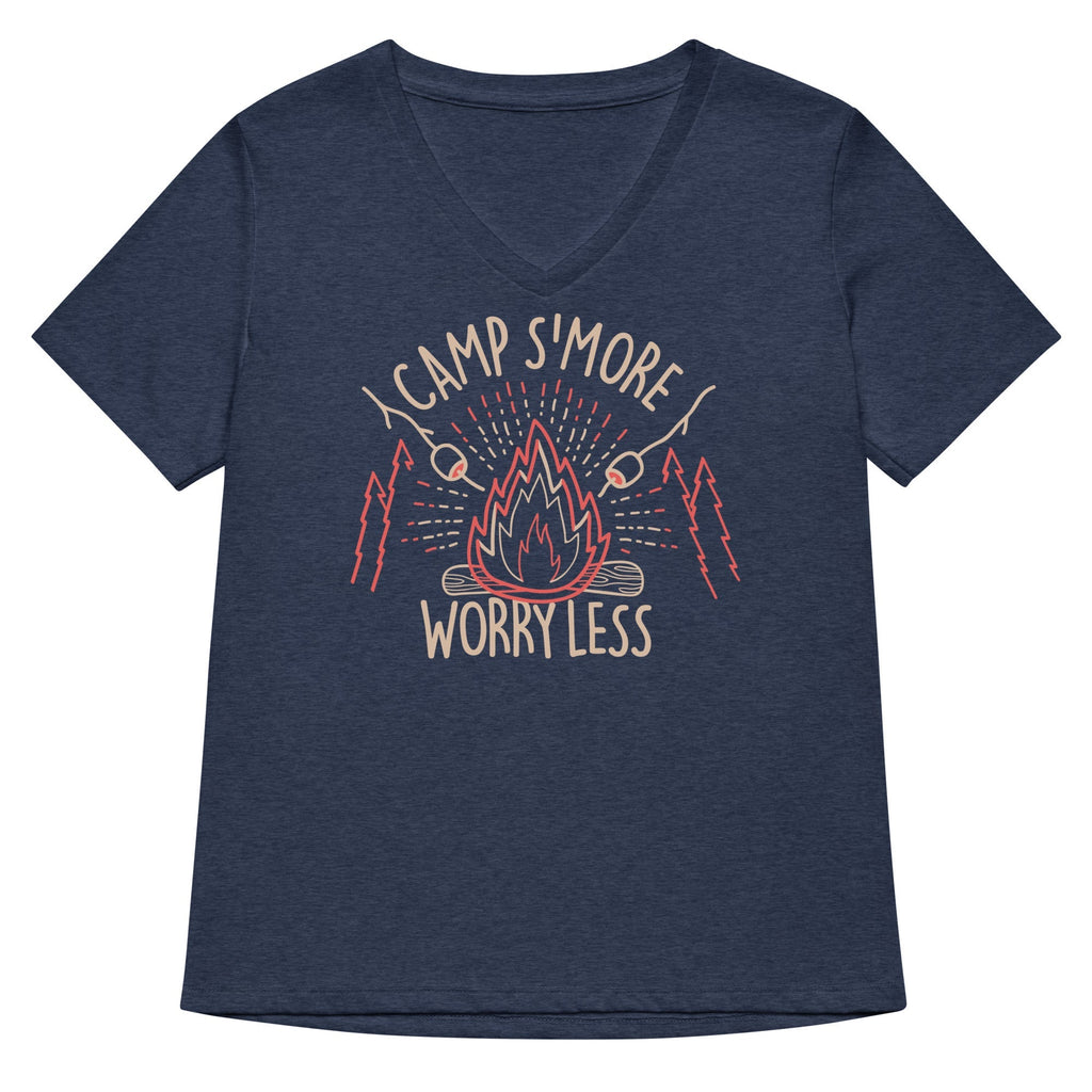 Camp S'more Worry Less Women's V-Neck Tee