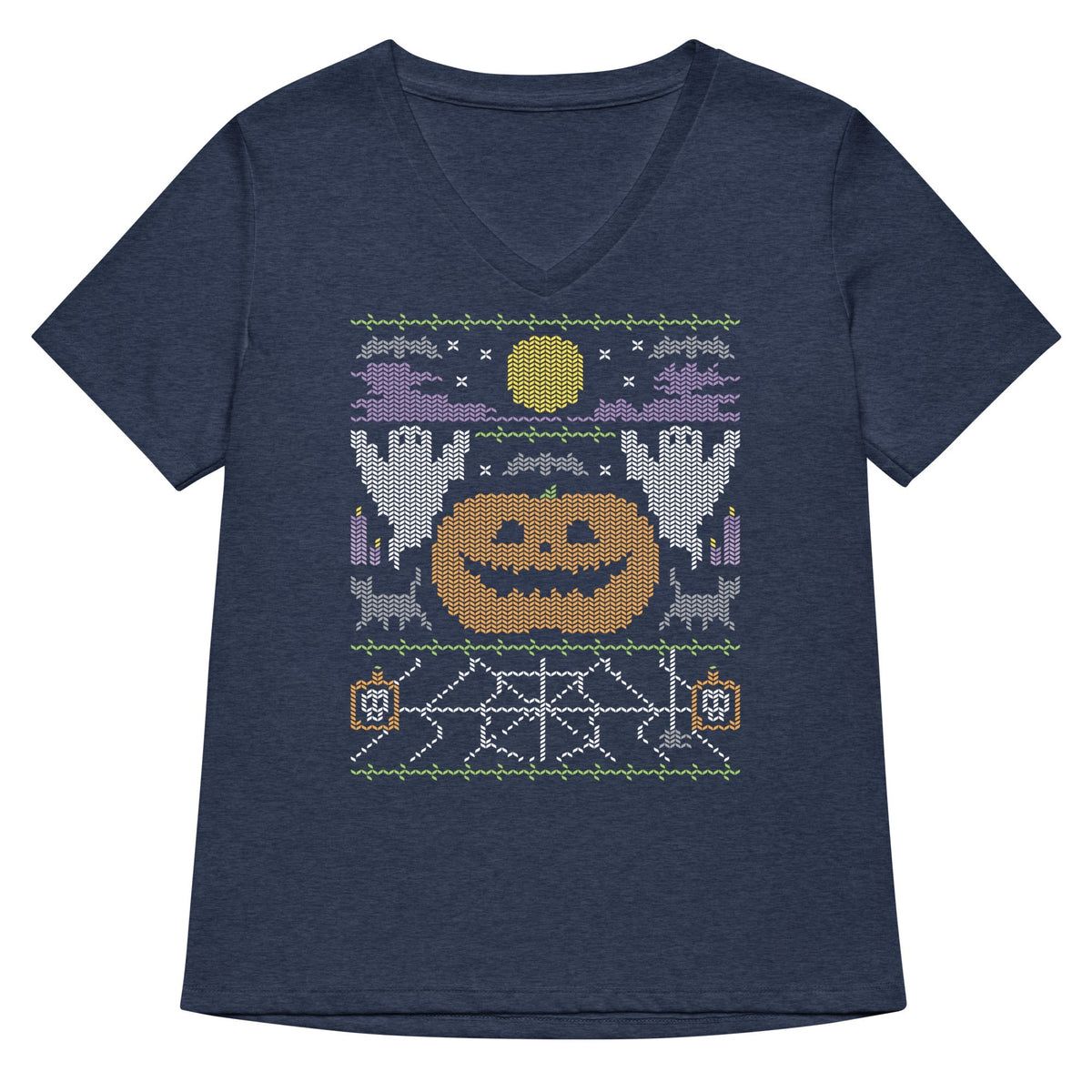 Ugly Halloween Sweater Women's V-Neck Tee