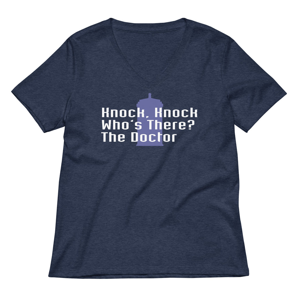 Knock Knock! Who's There? The Doctor Women's V-Neck Tee