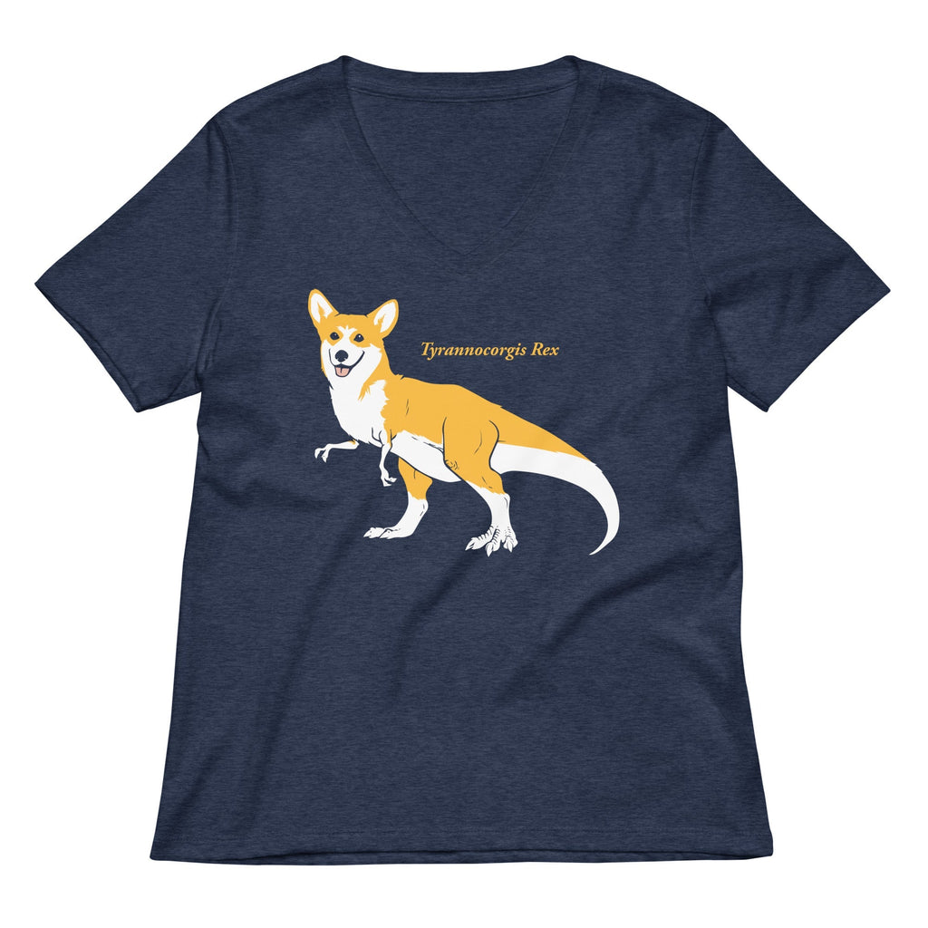 Tyrannocorgis Rex Women's V-Neck Tee