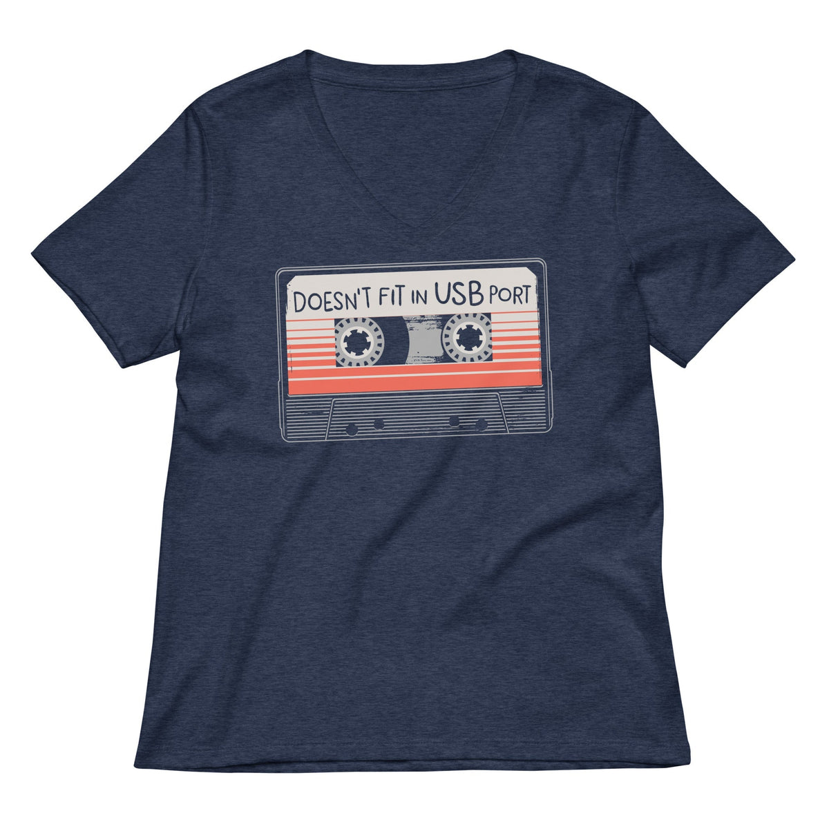 Doesn't Fit In USB Port Women's V-Neck Tee
