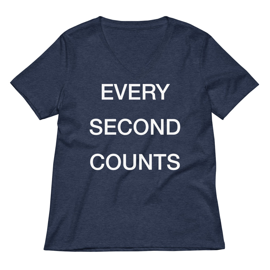 Every Second Counts Women's V-Neck Tee