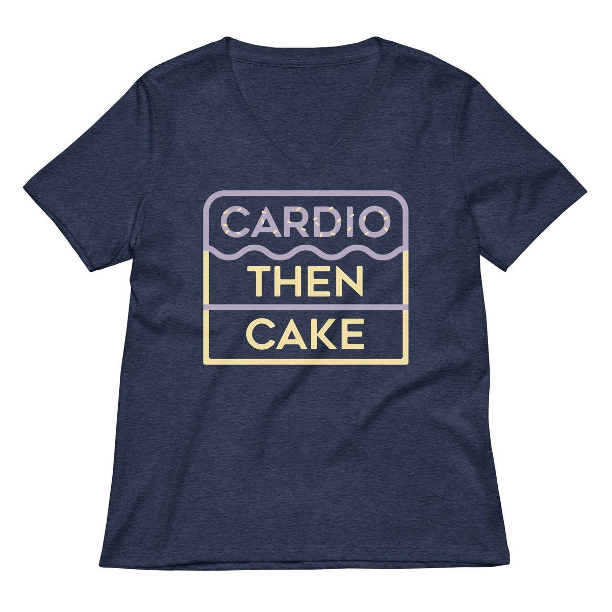 Cardio Then Cake Women's V-Neck Tee