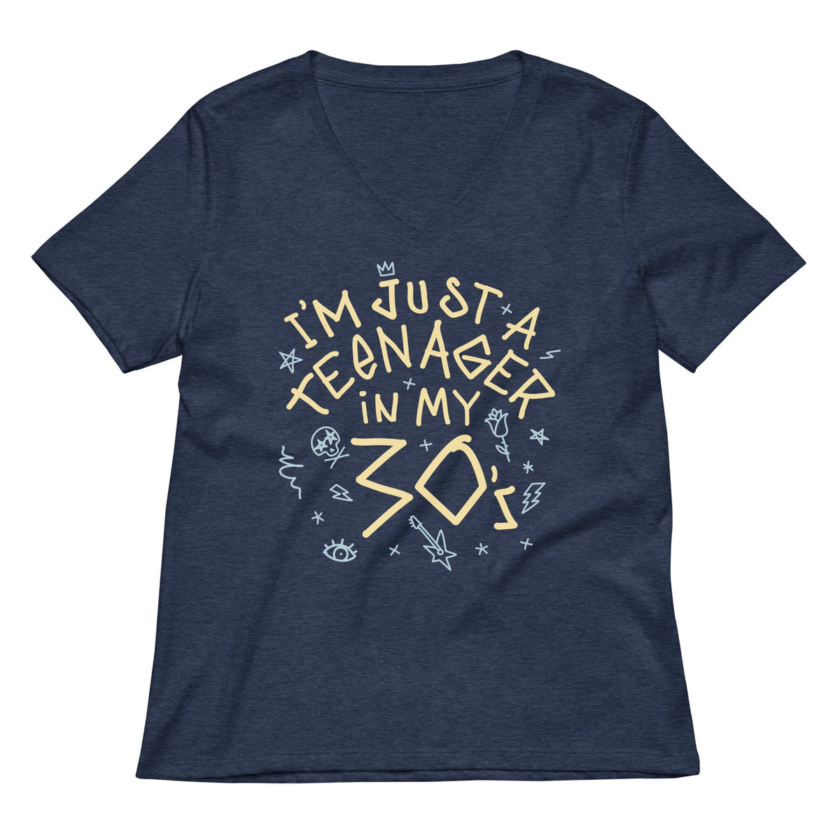I'm Just A Teenager In My 30's Women's V-Neck Tee