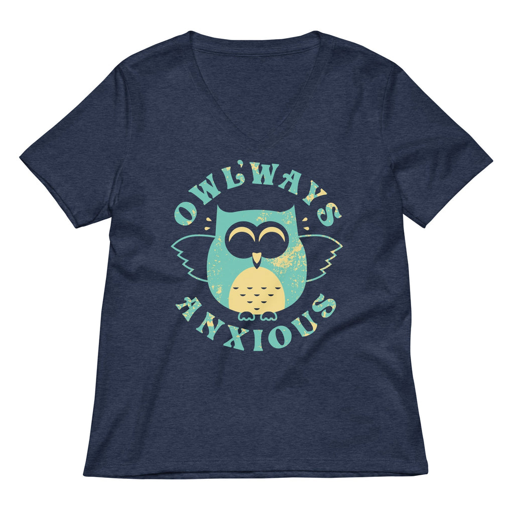 Owlways Anxious Women's V-Neck Tee