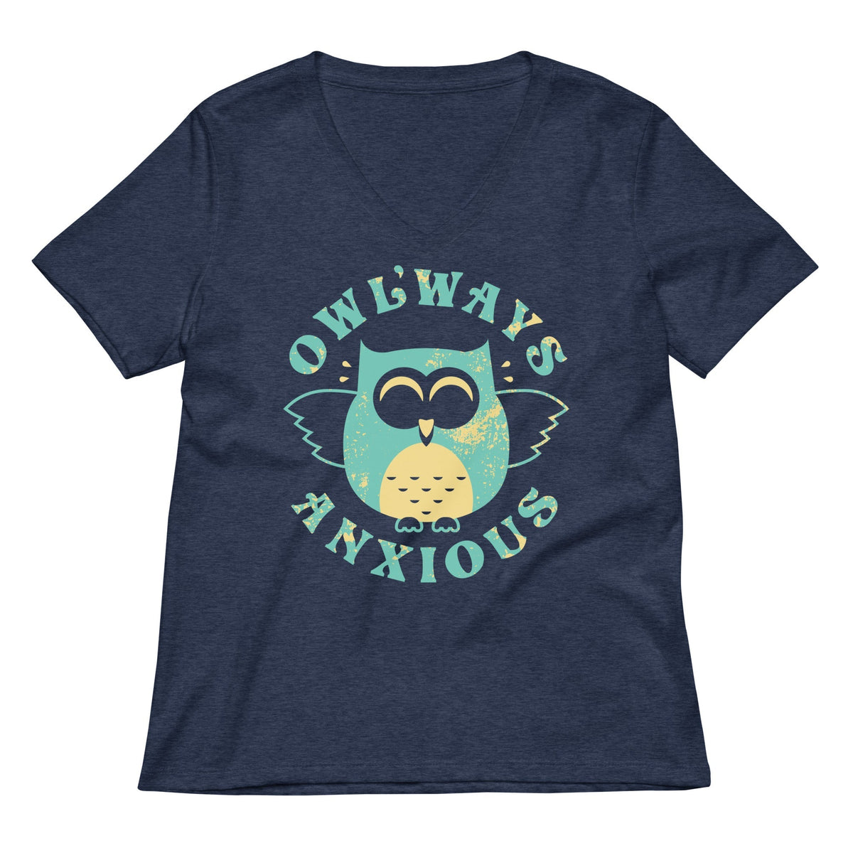 Owlways Anxious Women's V-Neck Tee