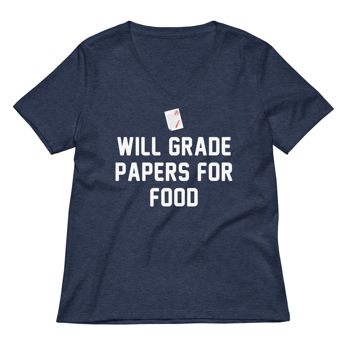 Will Grade Papers For Food Women's V-Neck Tee