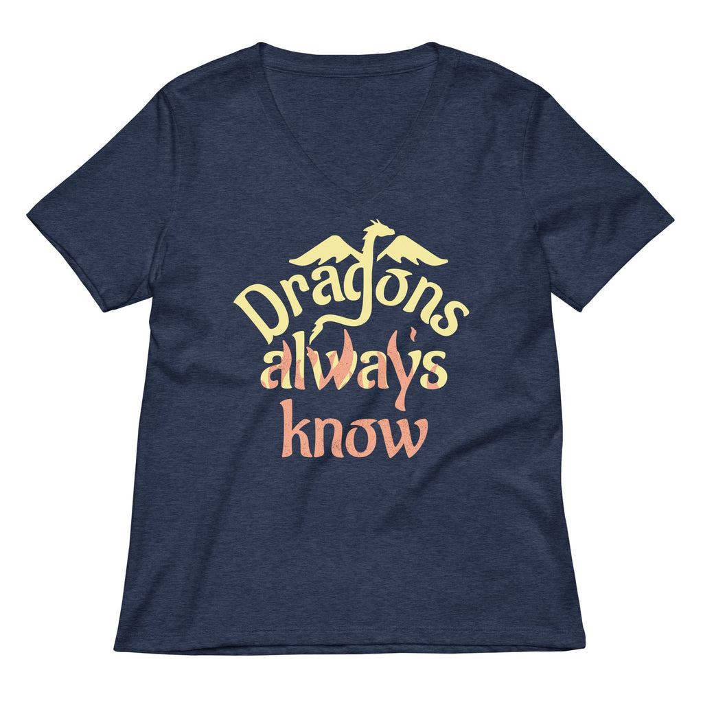 Dragons Always Know Women's V-Neck Tee