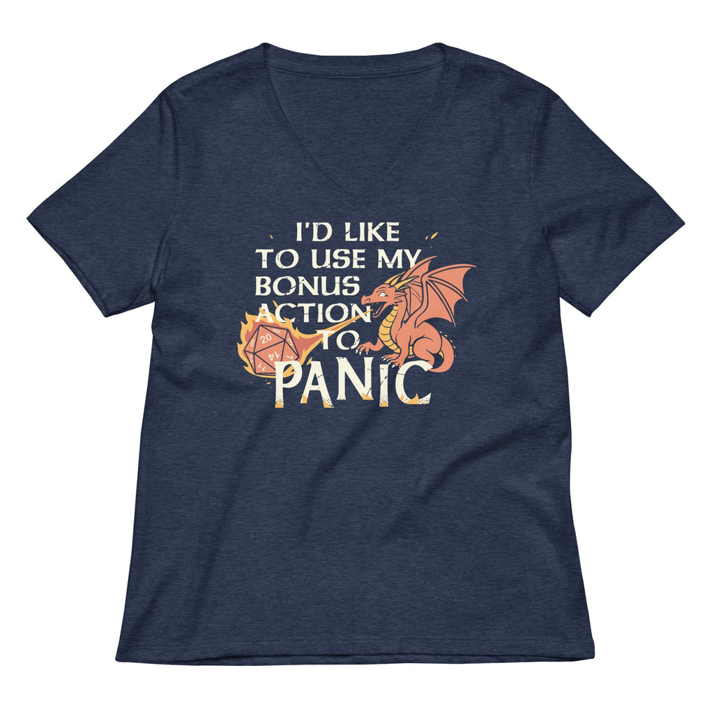 I'd Like To Use My Bonus Action To Panic Women's V-Neck Tee