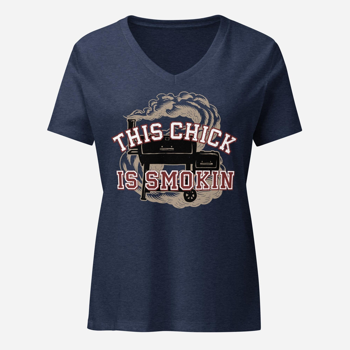 This Chick is Smokin Womenâ€™s Relaxed V-neck TEE