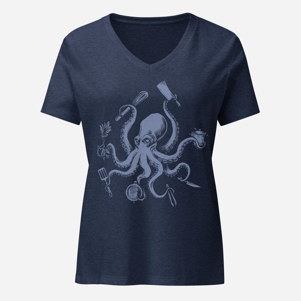 Chef Octopus Womenâ€™s Relaxed V-neck Tee