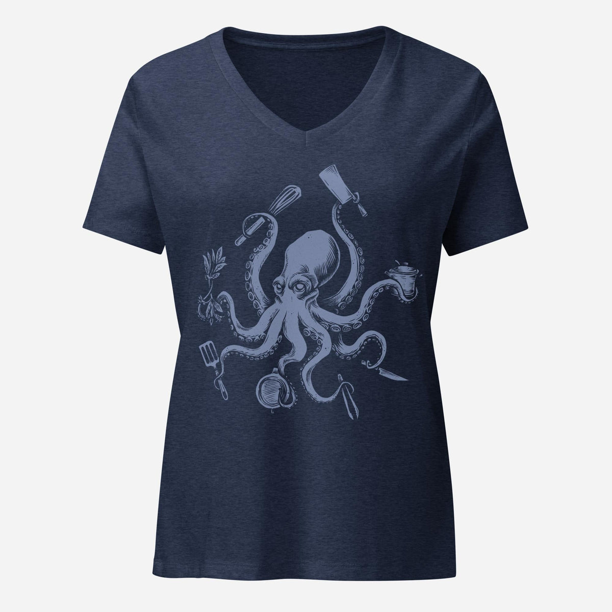 Chef Octopus Womenâ€™s Relaxed V-neck Tee