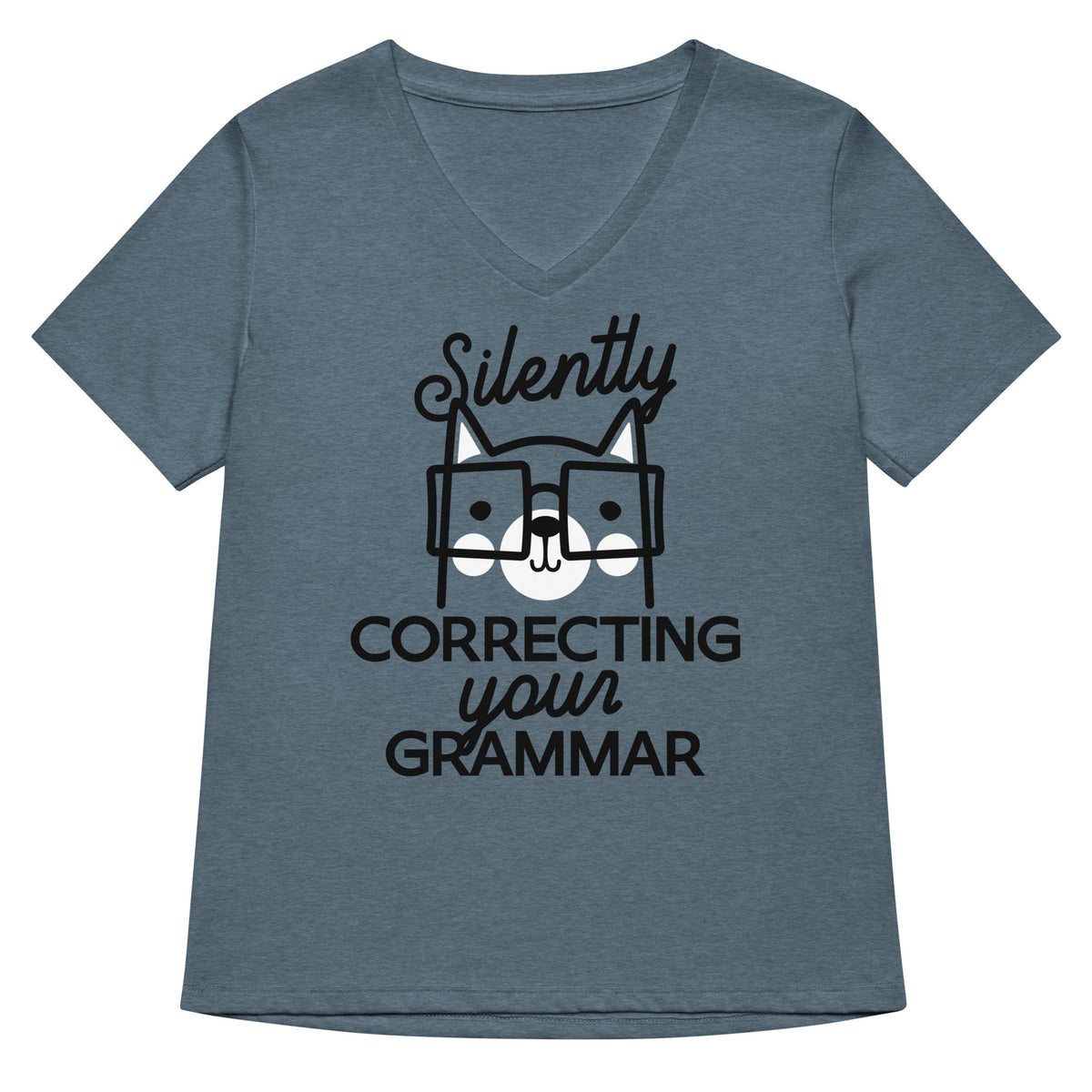 Silently Correcting Your Grammar Women's V-Neck Tee