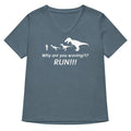 Why Are You Waving? Run! Women's V-Neck Tee