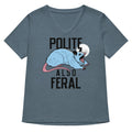 Polite Also Feral Women's V-Neck Tee