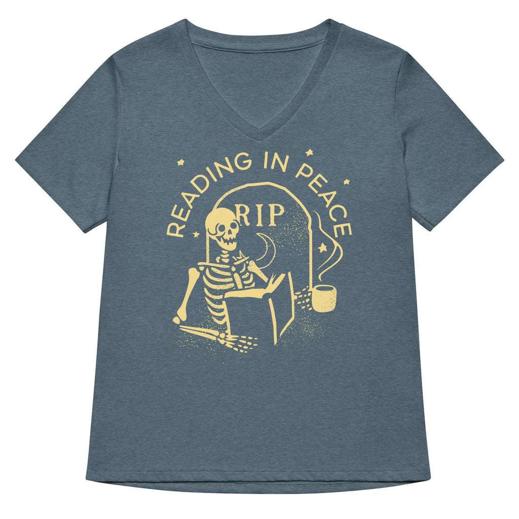 Reading In Peace Women's V-Neck Tee
