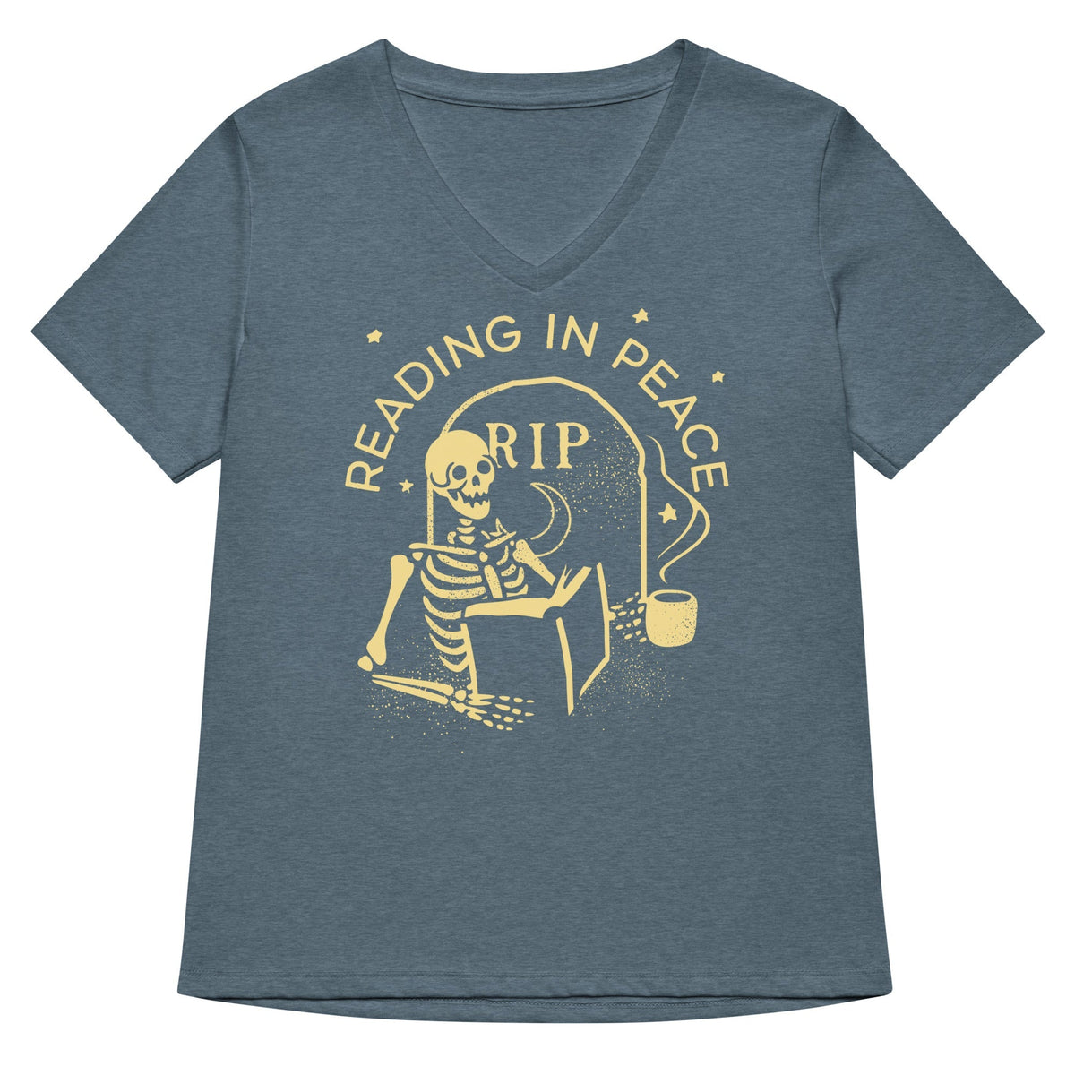 Reading In Peace Women's V-Neck Tee