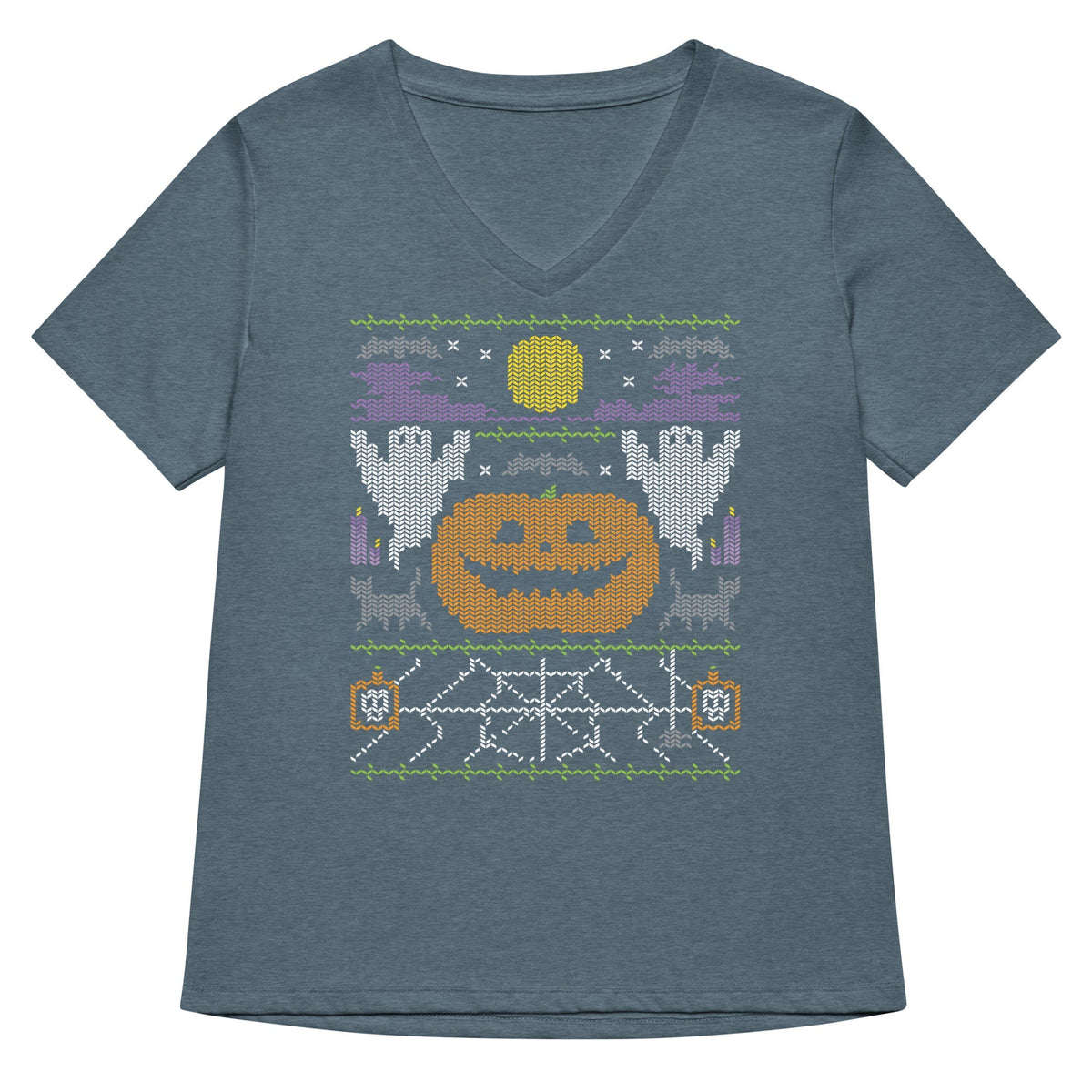 Ugly Halloween Sweater Women's V-Neck Tee