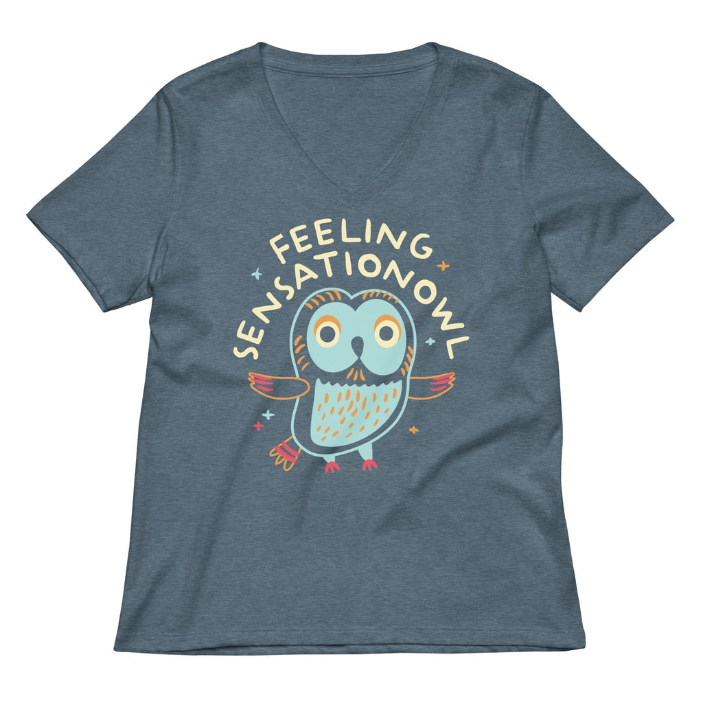 Feeling Sensationowl Women's V-Neck Tee