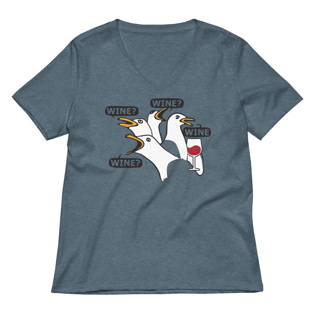 Wine Wine Wine Wine Women's V-Neck Tee