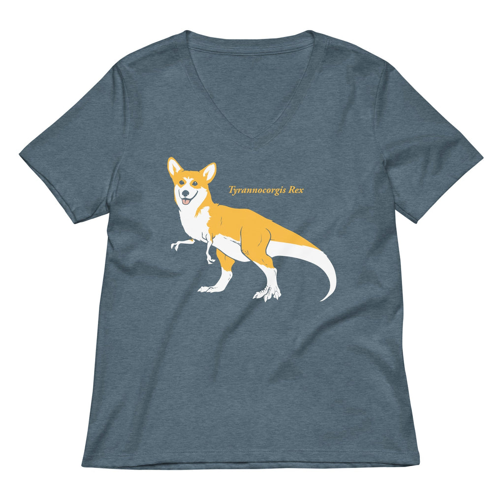 Tyrannocorgis Rex Women's V-Neck Tee