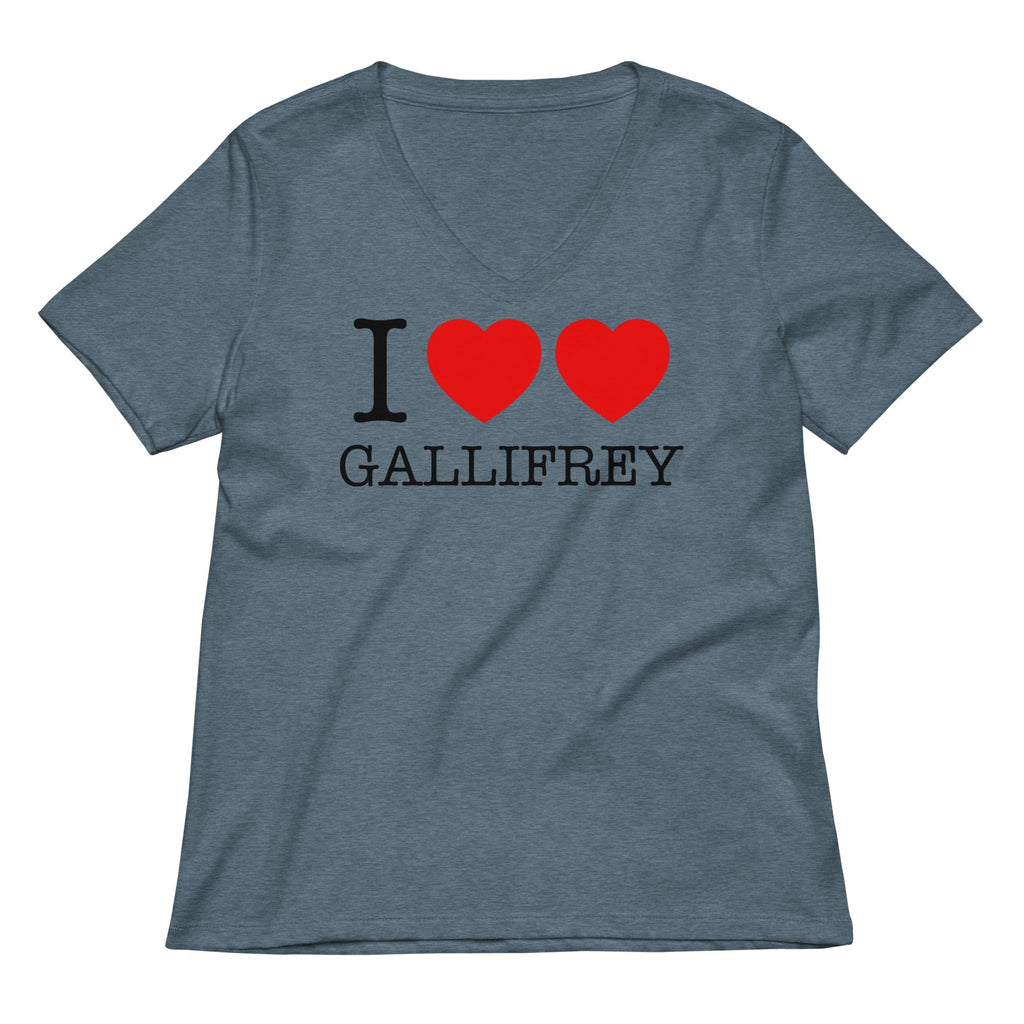 I Heart Heart Gallifrey Women's V-Neck Tee