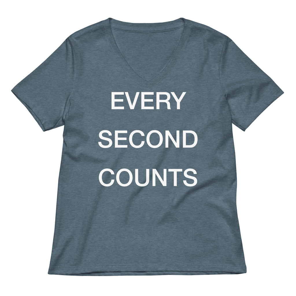 Every Second Counts Women's V-Neck Tee