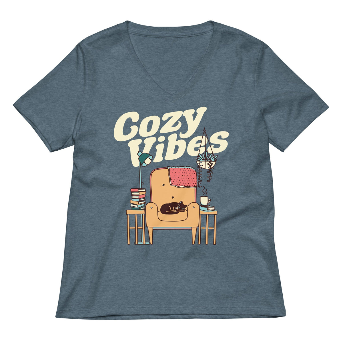 Cozy Vibes Women's V-Neck Tee