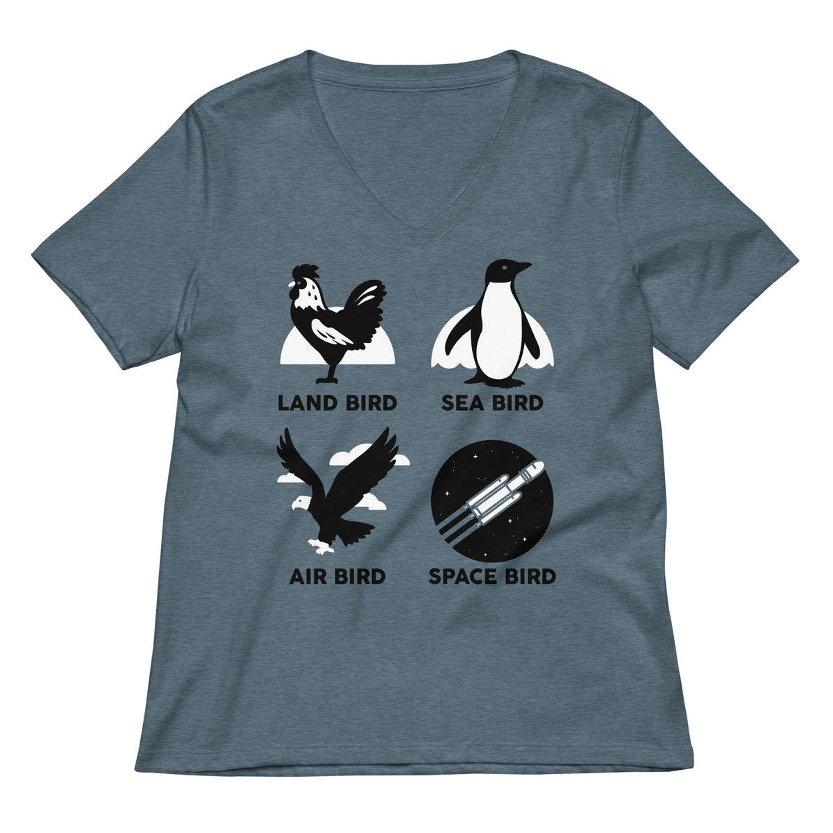 Types Of Birds Women's V-Neck Tee