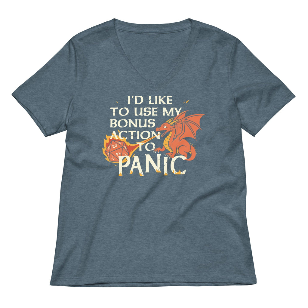 I'd Like To Use My Bonus Action To Panic Women's V-Neck Tee