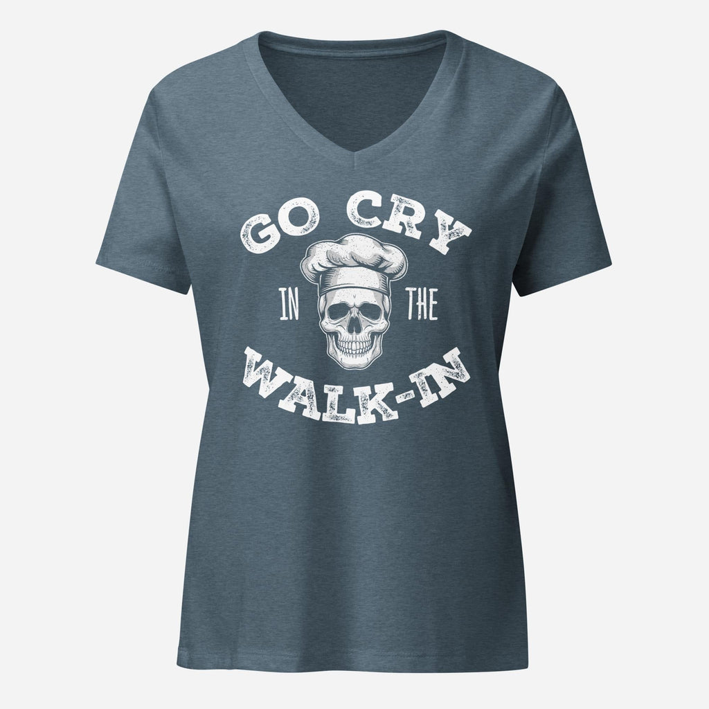 Go Cry in the Walk In Womenâ€™s Relaxed V-neck Tee
