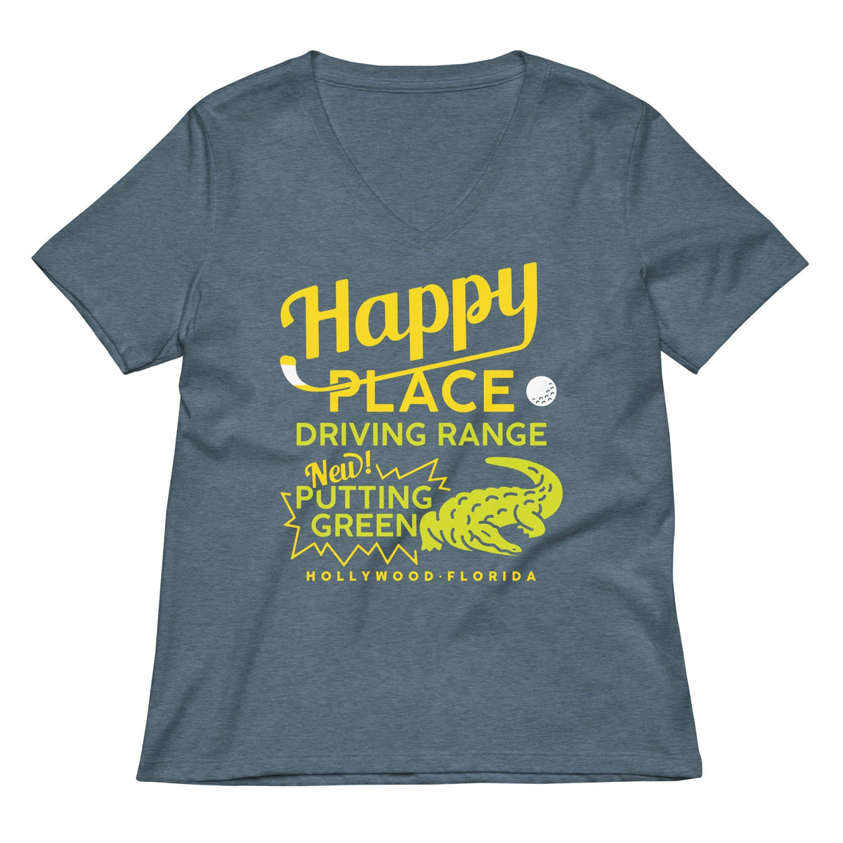 Happy Place Driving Range Women's V-Neck Tee