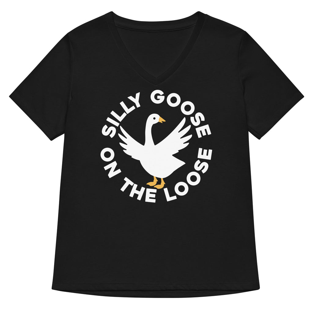 Silly Goose On The Loose Women's V-Neck Tee
