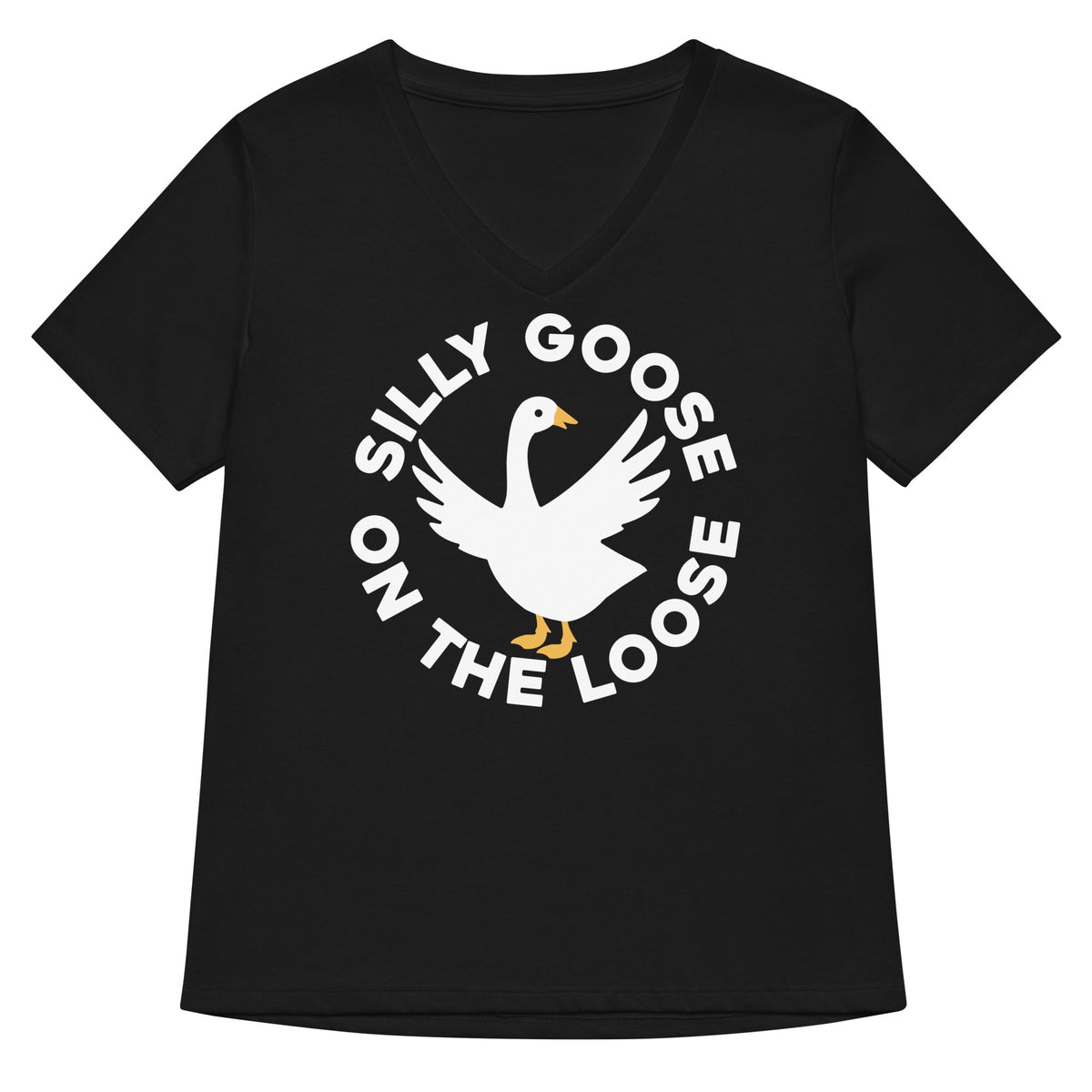 Silly Goose On The Loose Women's V-Neck Tee