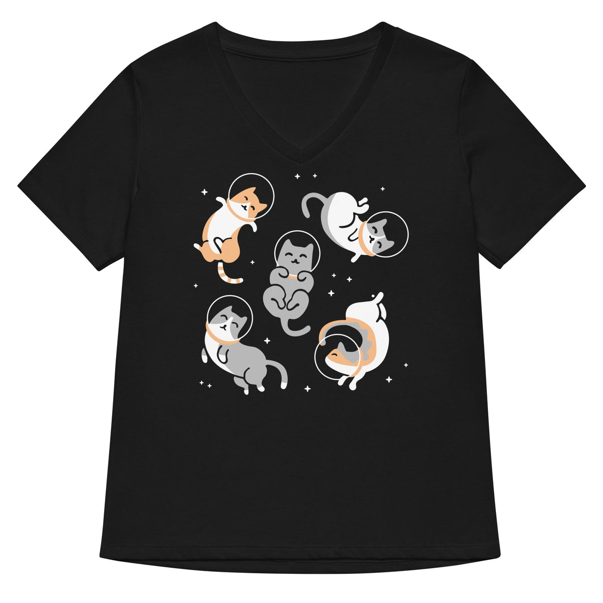Cats In Space Women's V-Neck Tee