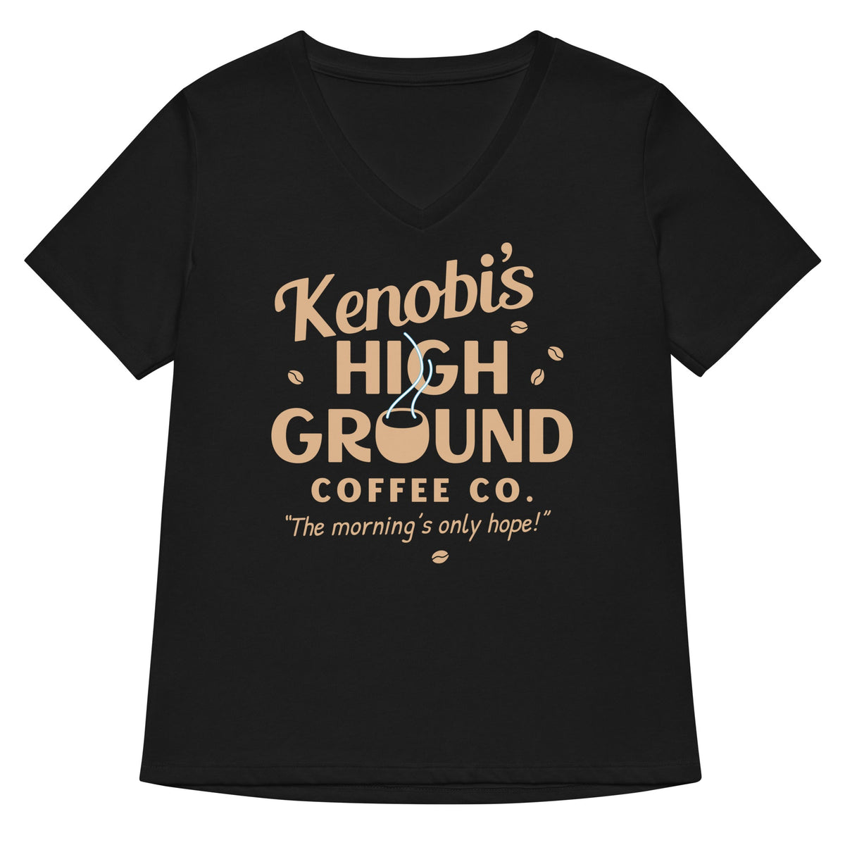 Kenobi's High Ground Coffee Co Women's V-Neck Tee