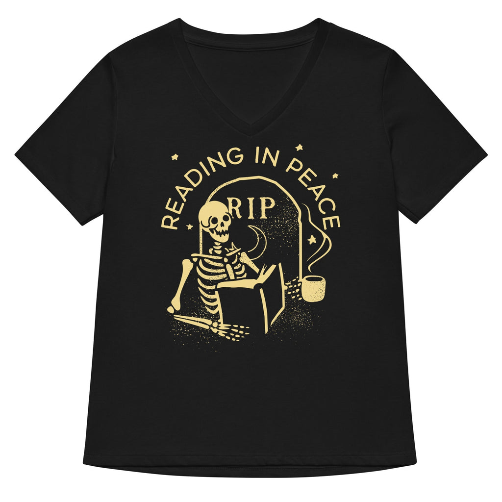 Reading In Peace Women's V-Neck Tee