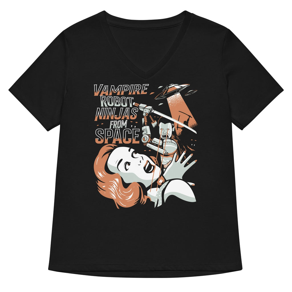Vampire Robot Ninja From Space Women's V-Neck Tee
