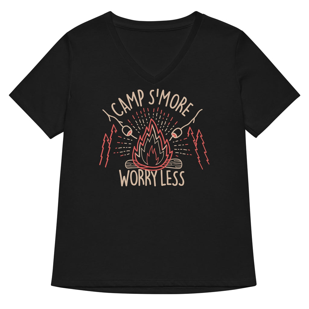 Camp S'more Worry Less Women's V-Neck Tee