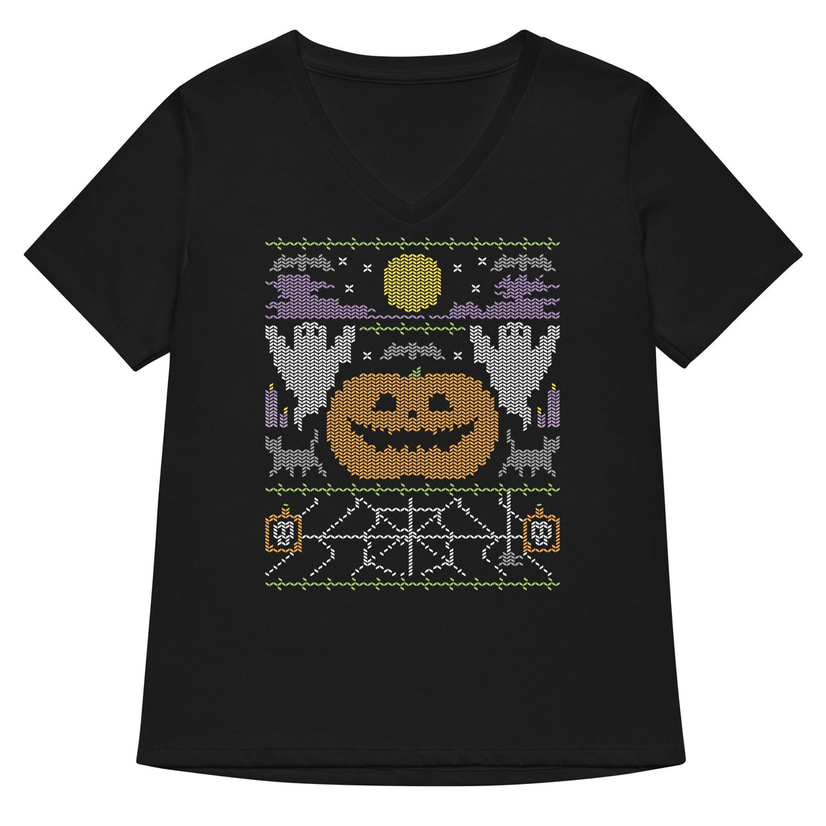 Ugly Halloween Sweater Women's V-Neck Tee