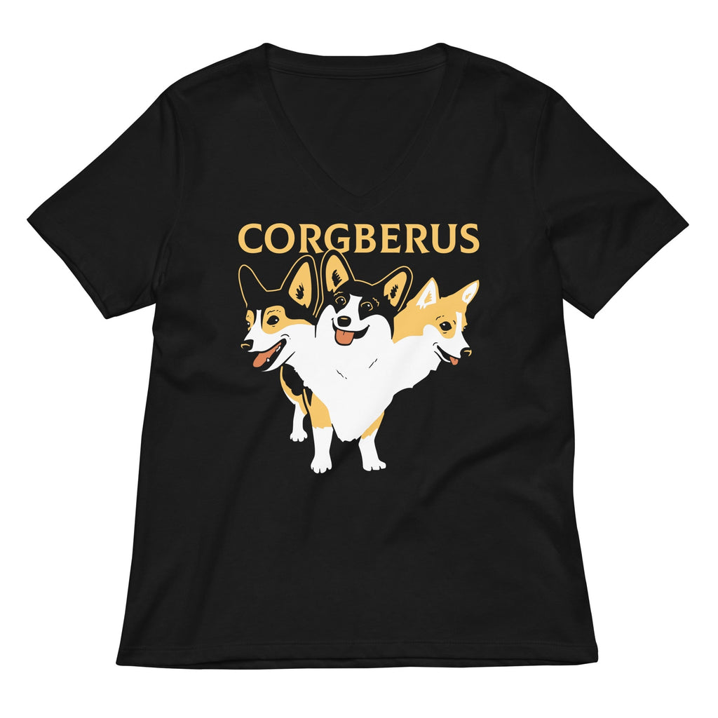 Corgberus Women's V-Neck Tee
