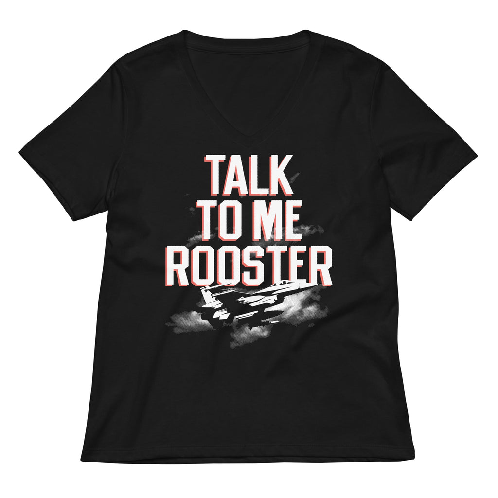 Talk To Me Rooster Women's V-Neck Tee