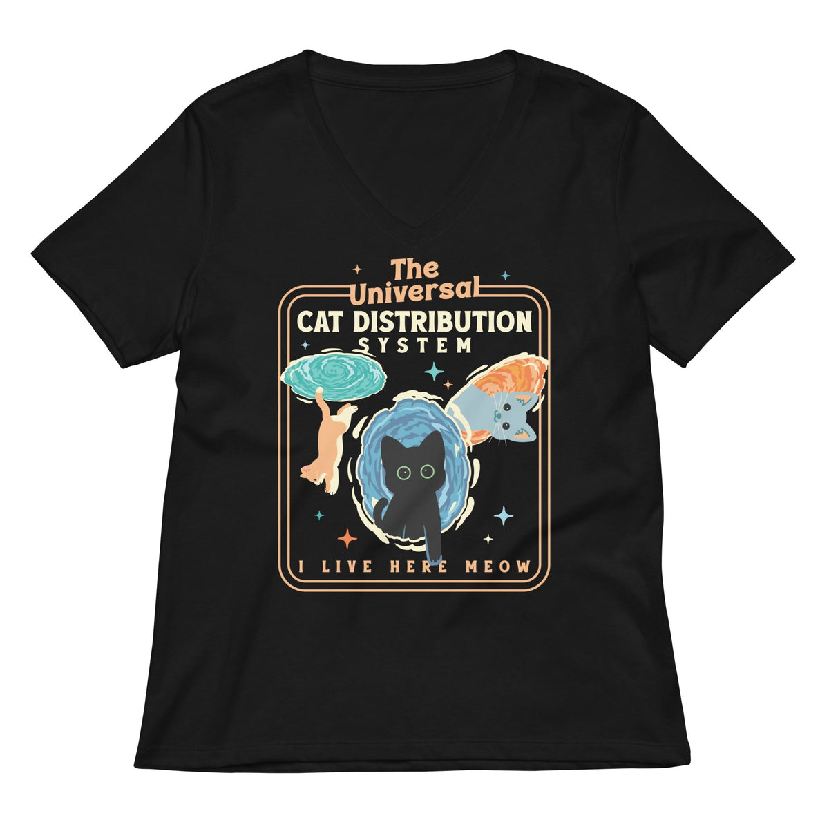 The Universal Cat Distribution System Women's V-Neck Tee