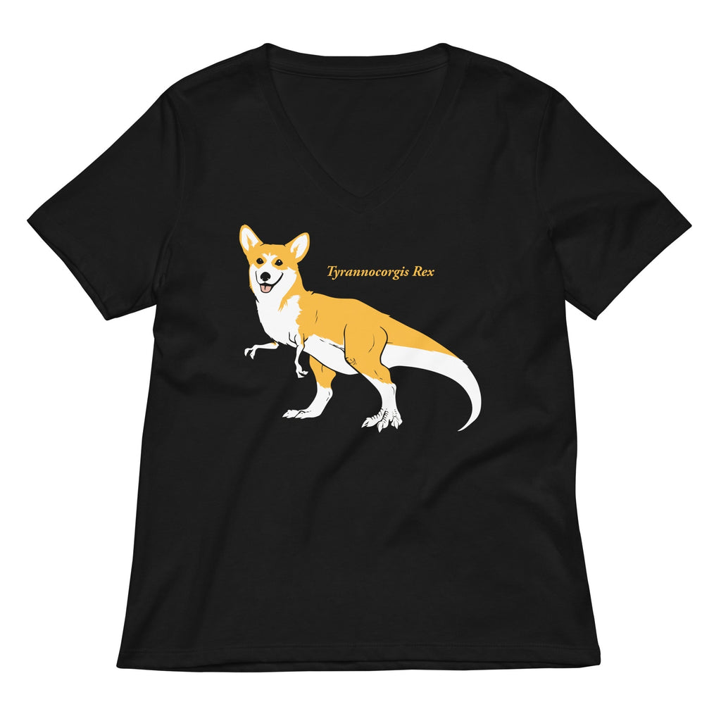 Tyrannocorgis Rex Women's V-Neck Tee