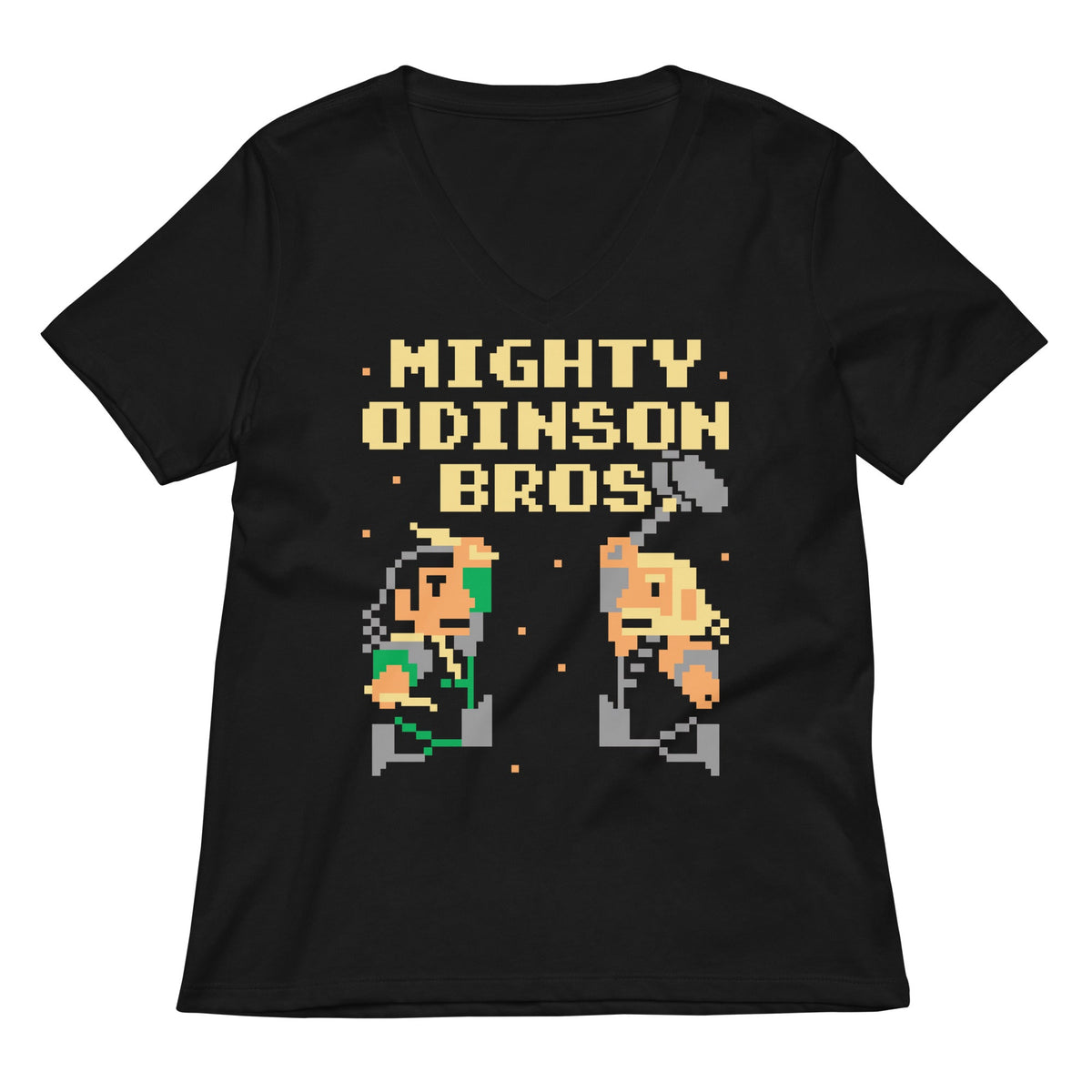 Mighty Odinson Bros Women's V-Neck Tee