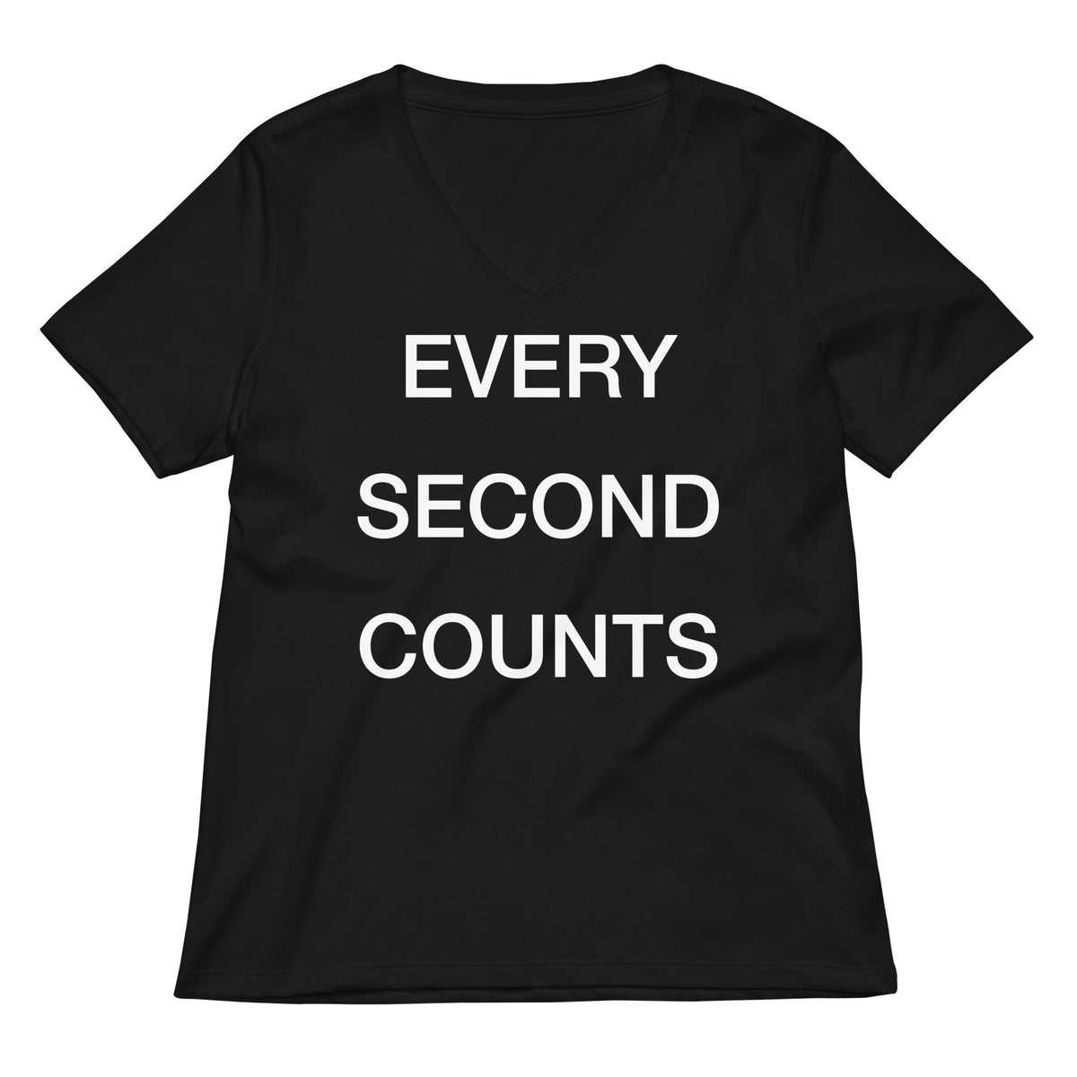 Every Second Counts Women's V-Neck Tee