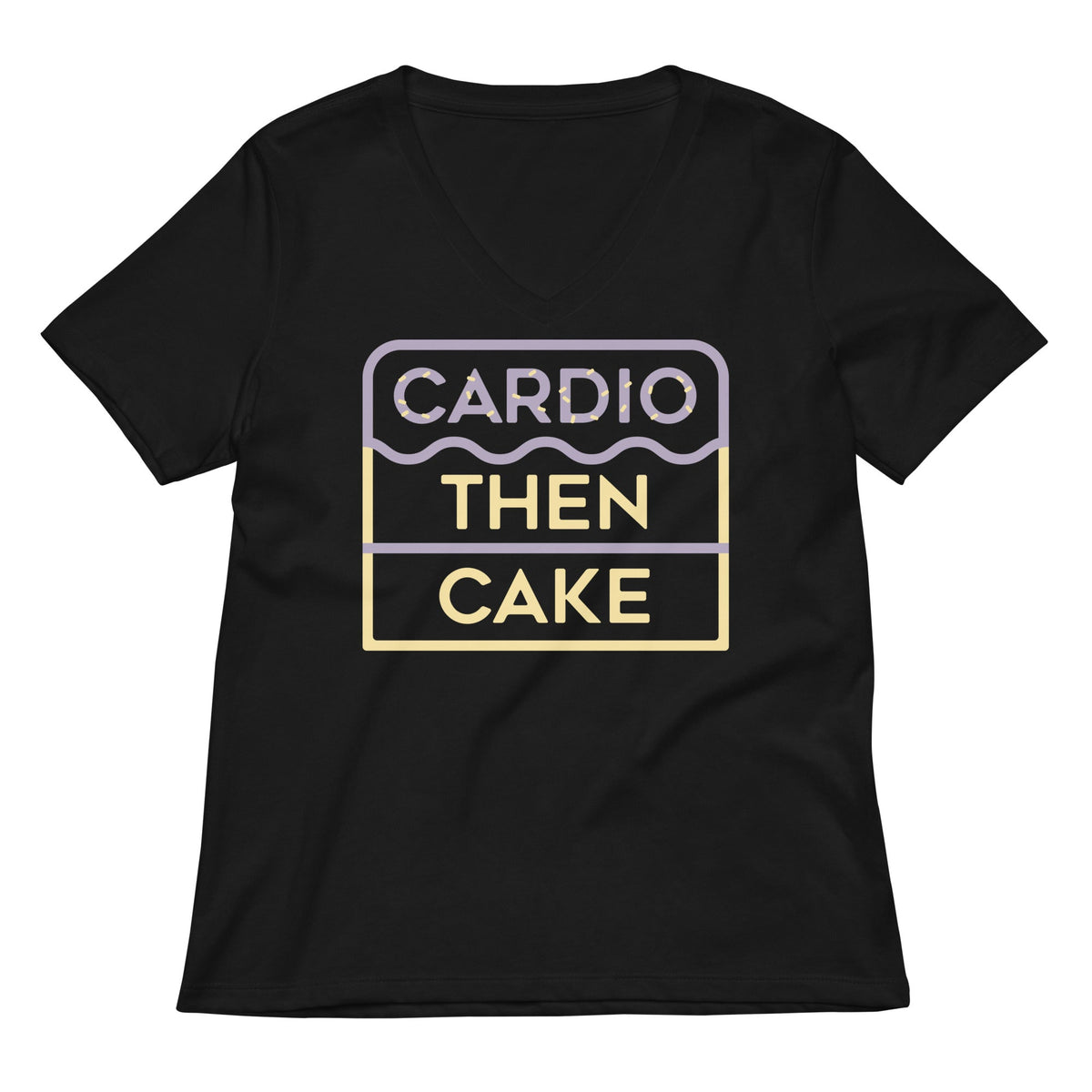 Cardio Then Cake Women's V-Neck Tee