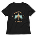 My Weekends Are In Tents Women's V-Neck Tee