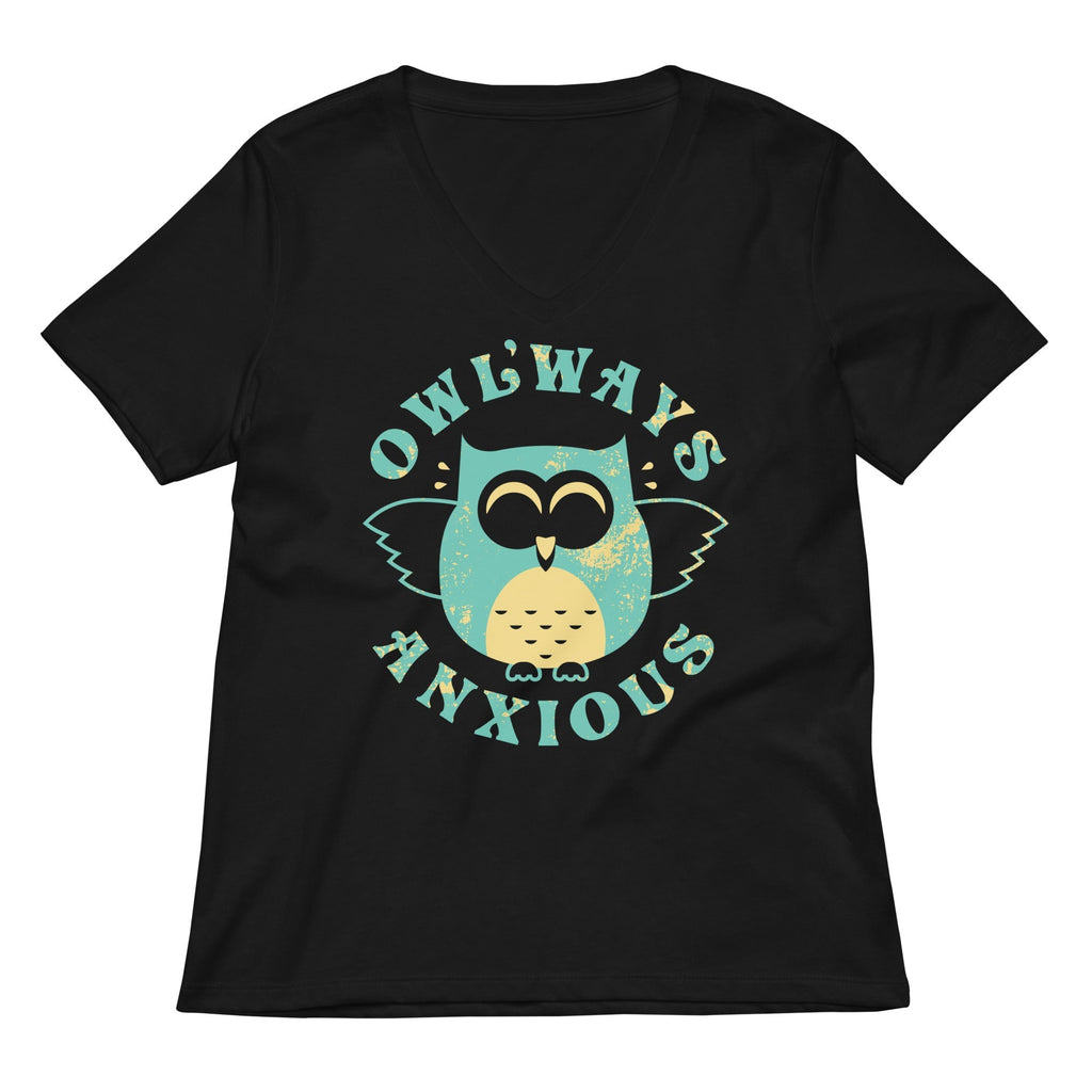 Owlways Anxious Women's V-Neck Tee