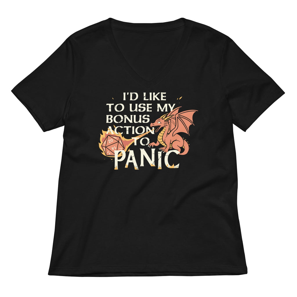 I'd Like To Use My Bonus Action To Panic Women's V-Neck Tee